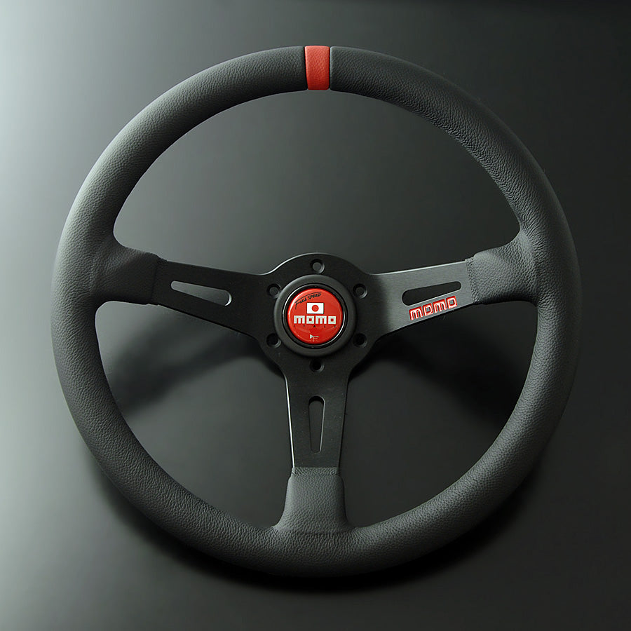 MOMO Full Speed Steering Wheel (350mm) - Red stitch with red horn button