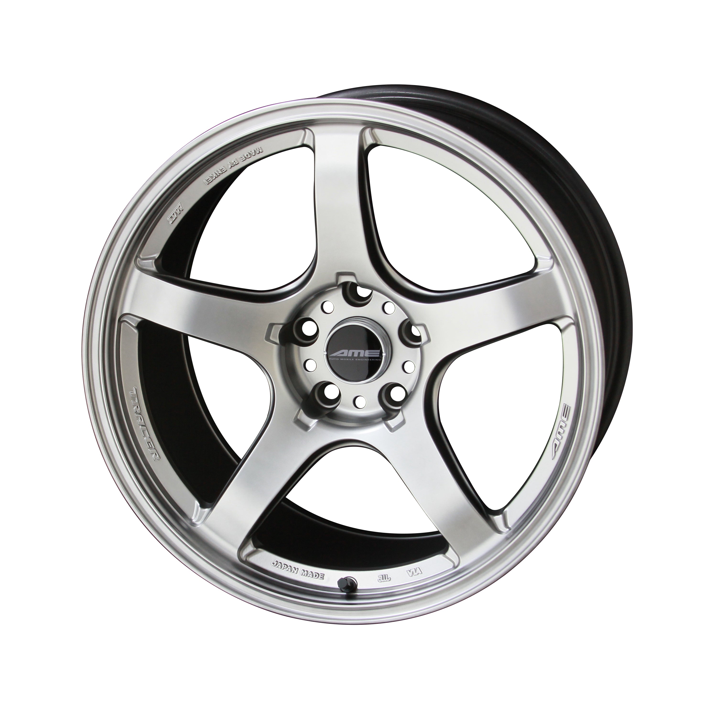 AME TRACER GT-V 18x10.5 5X114.3 +25 Matte Hyper Silver (4 pcs SET