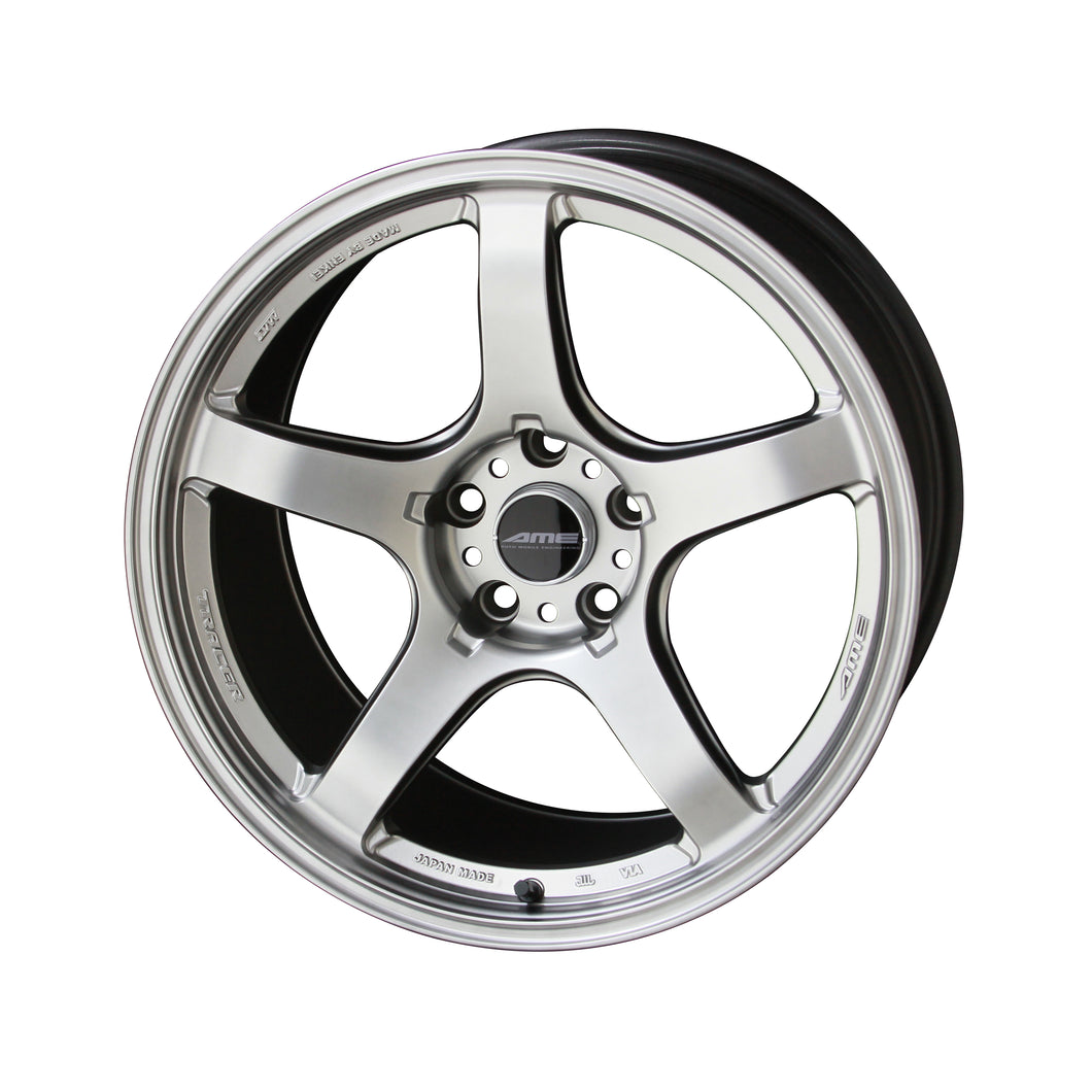 AME TRACER GT-V 18x10.5 5X114.3 +25 Matte Hyper Silver (4 pcs SET)
